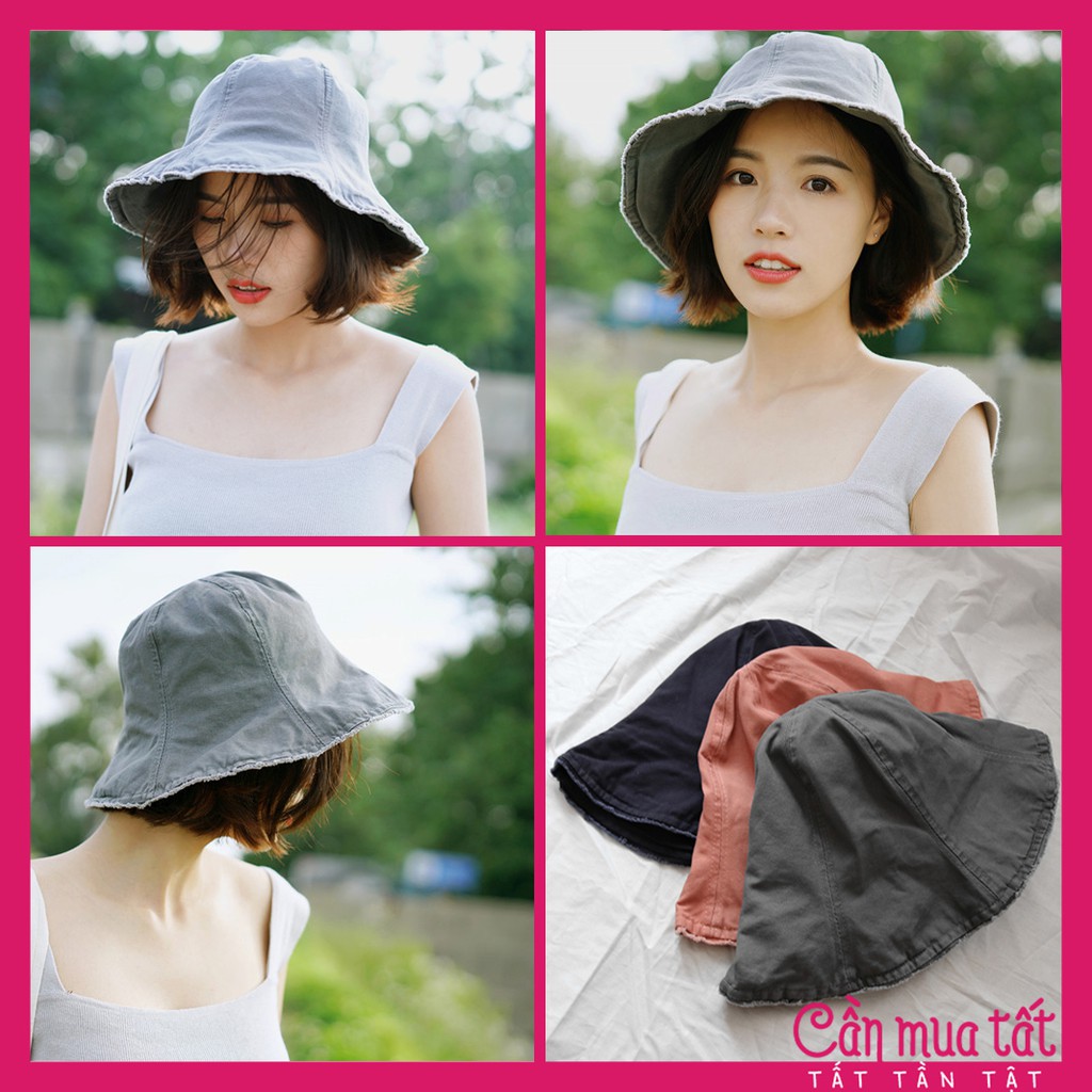 Mũ bucket nữ, nón bucket vải mềm MNBK10 Hàn Quốc cao cấp, mũ nón bucket xinh xắn 2021