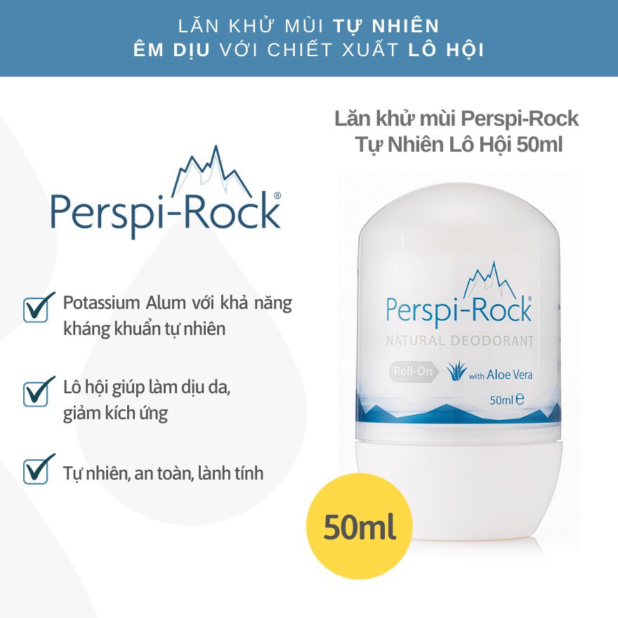 Lăn khử mùi tự nhiên Perspi-Rock Natural Deodorant Roll On 50ml