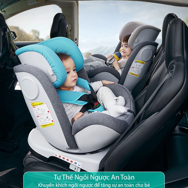 Ghế Ngồi Ô tô An Toàn Xoay 360o Cho Trẻ Em Từ 0-12 Tuổi Điều Chỉnh Góc Ngồi Phù Hợp Nhiều Mục Đích