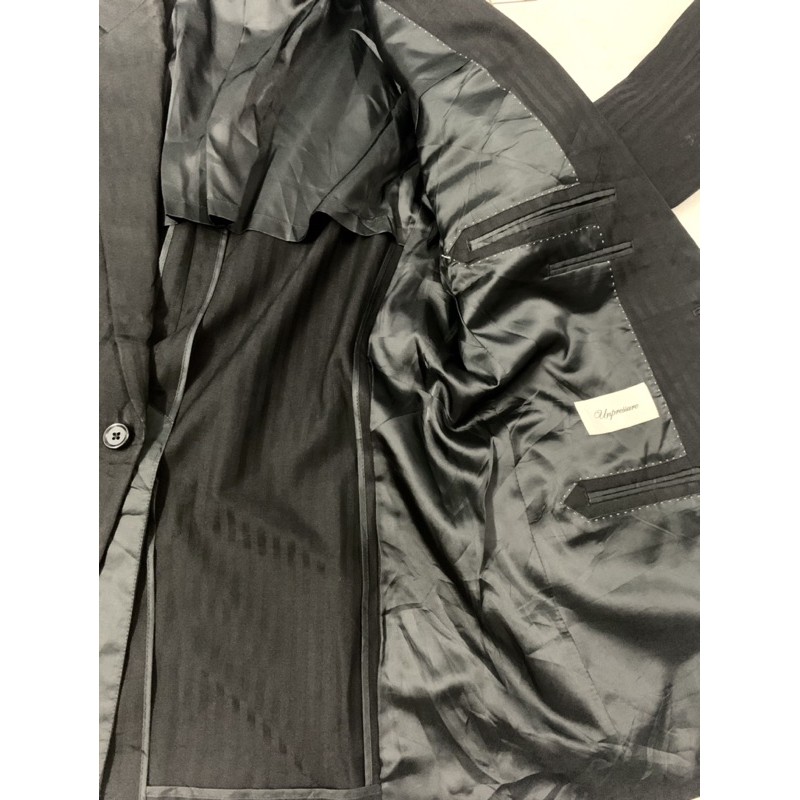Áo vest / blazer Nam kẻ đen hàng đẹp Nhật Bản