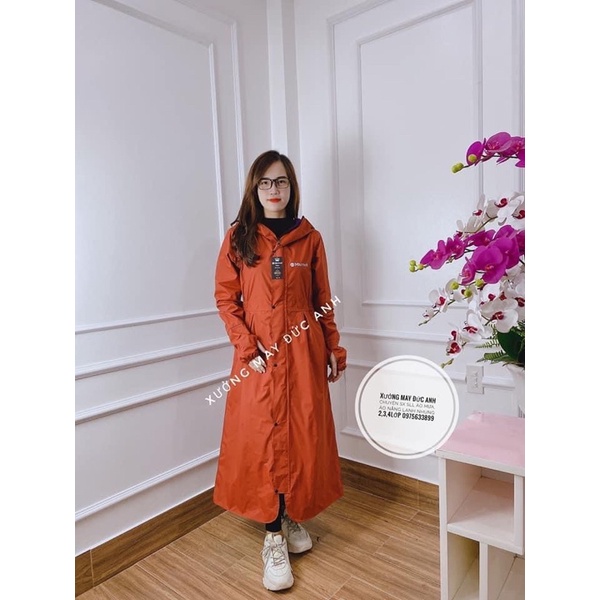 Áo khoác gió nữ dáng dài, áo khoác gió dù không thấm nước 2 lớp from rộng chống nắng