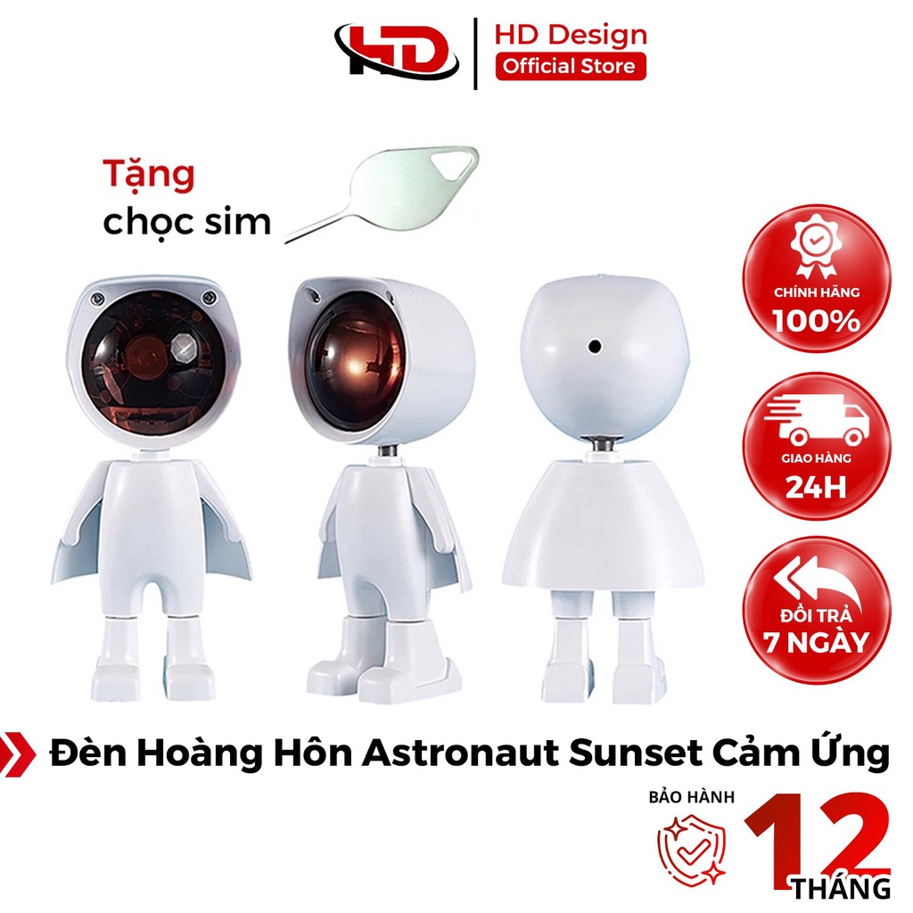 Đèn Hoàng Hôn Led Trang Trí Astronaut Sunset Light Quay Phim Chụp Ảnh Cảm Ứng Một Chạm - Chính Hãng HD DESIGN