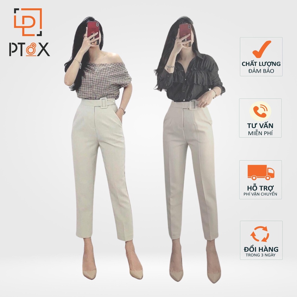 Quần baggy nữ có đai cách điệu hàng VNXK