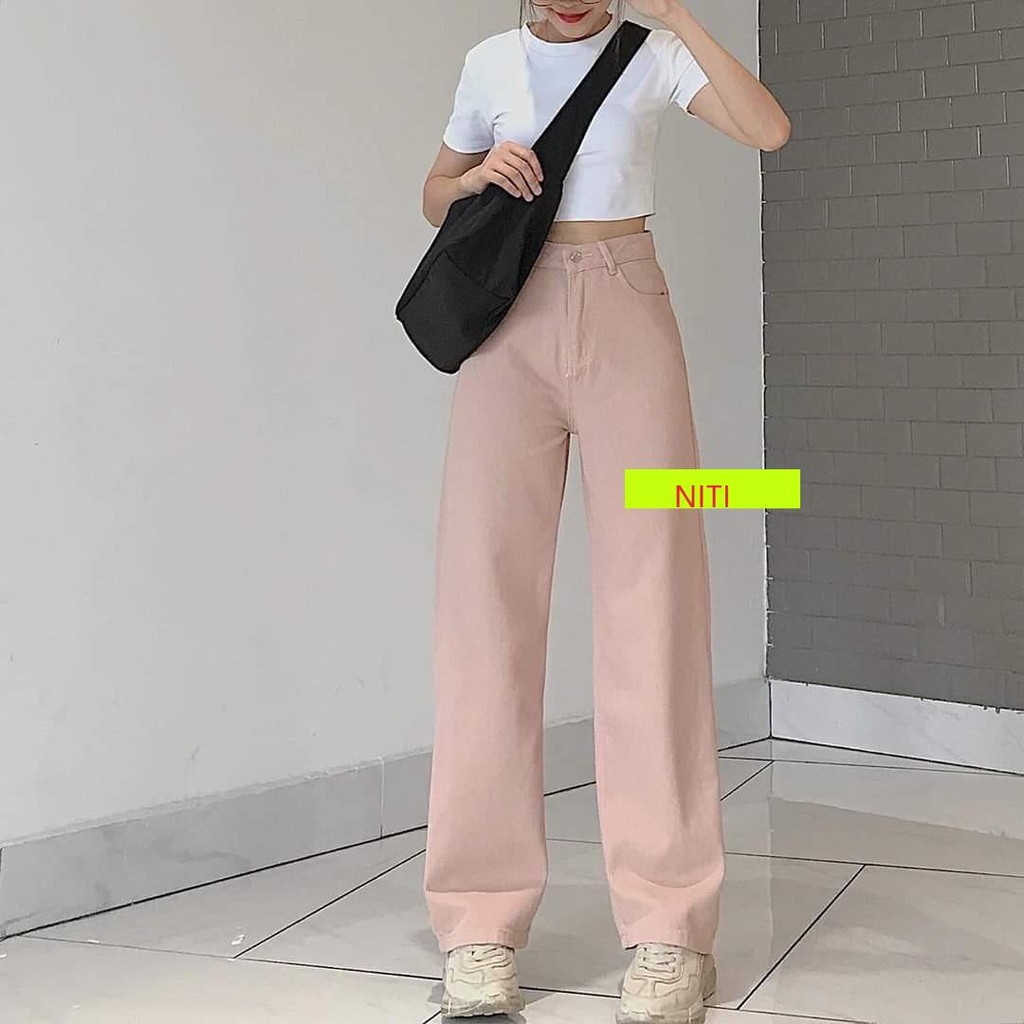 QUẦN BAGGY ỐNG SUỐNG CAO CẤP NỮ MÀU HỒNG LƯNG CAO CÁ TÍNH HOT HIT-NB