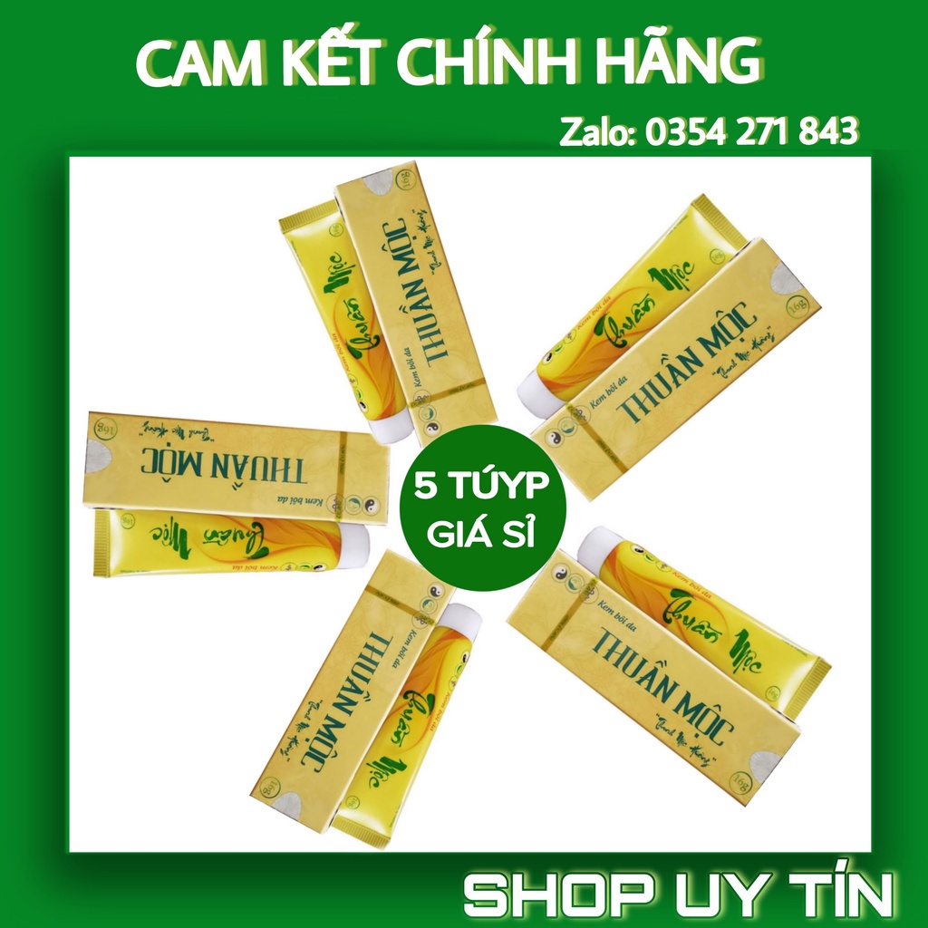 Tổng 5 tuýp kem bôi da thuần 16gr mộc