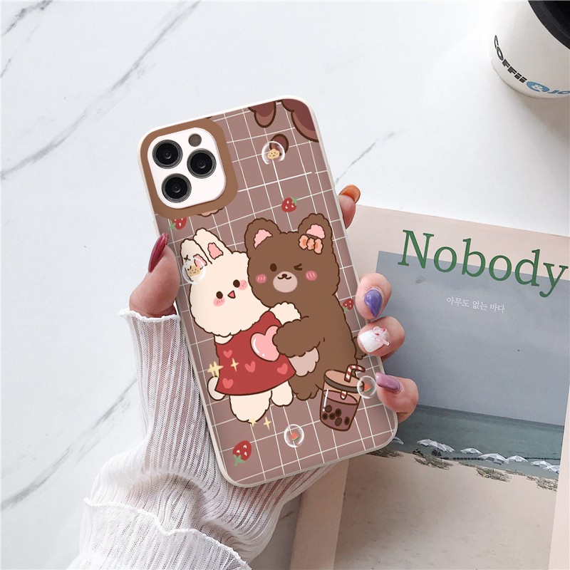 Ốp iPhone Tình yêu gấu thỏ siêu cute ốp lưng iphone 8plus 6s 7 plus x xr xsmax 11 promax 12 promax 11pro 13promax vuông