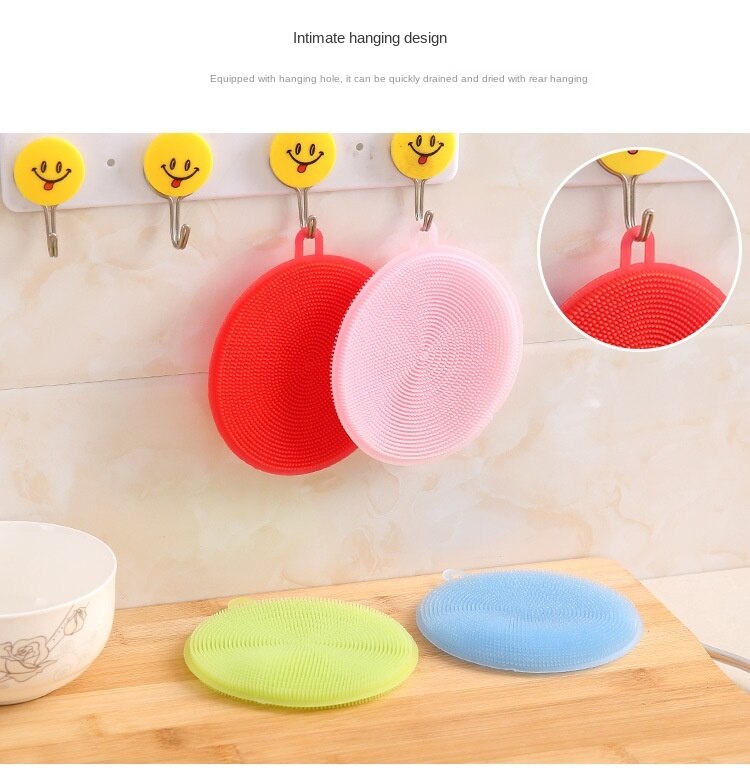 Bàn Chải Rửa Bát Đĩa Đa Năng Bằng Silicon Không Dầu