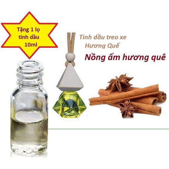 Tinh dầu treo xe Hương Hoa Hồng cao cấp_100% tự nhiên_Tặng 1 lọ tinh dầu 10ml