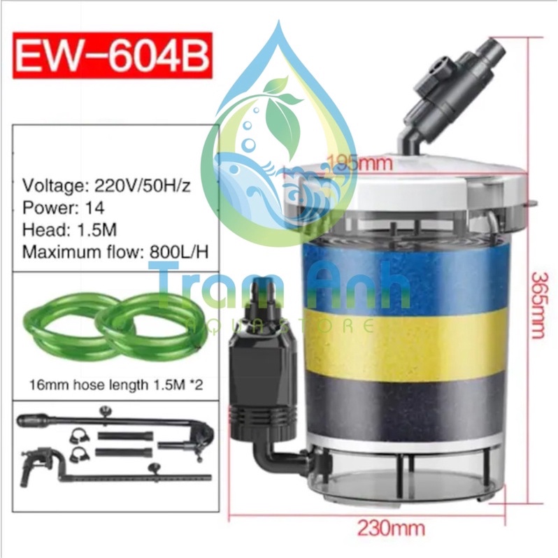 Lọc Sunsun EW - 604B - cho bể cá / thuỷ sinh