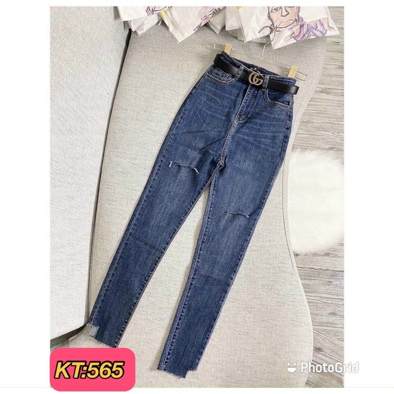 Quần jeans nữ lưng cao mã 565 ôm body lưng siêu cao