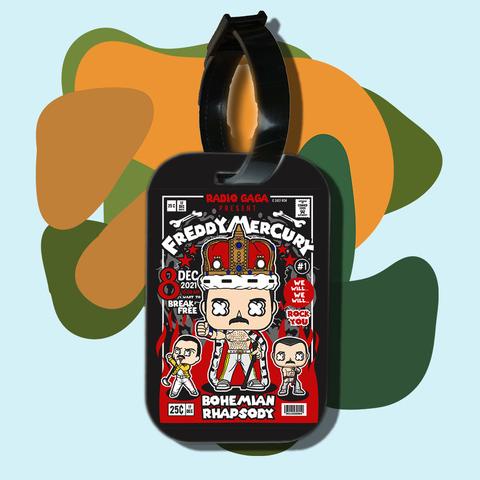 Thẻ hành lý cho túi xách balo du lịch in hình pop culture cartoon series - Freddie Mercury Bohemian 