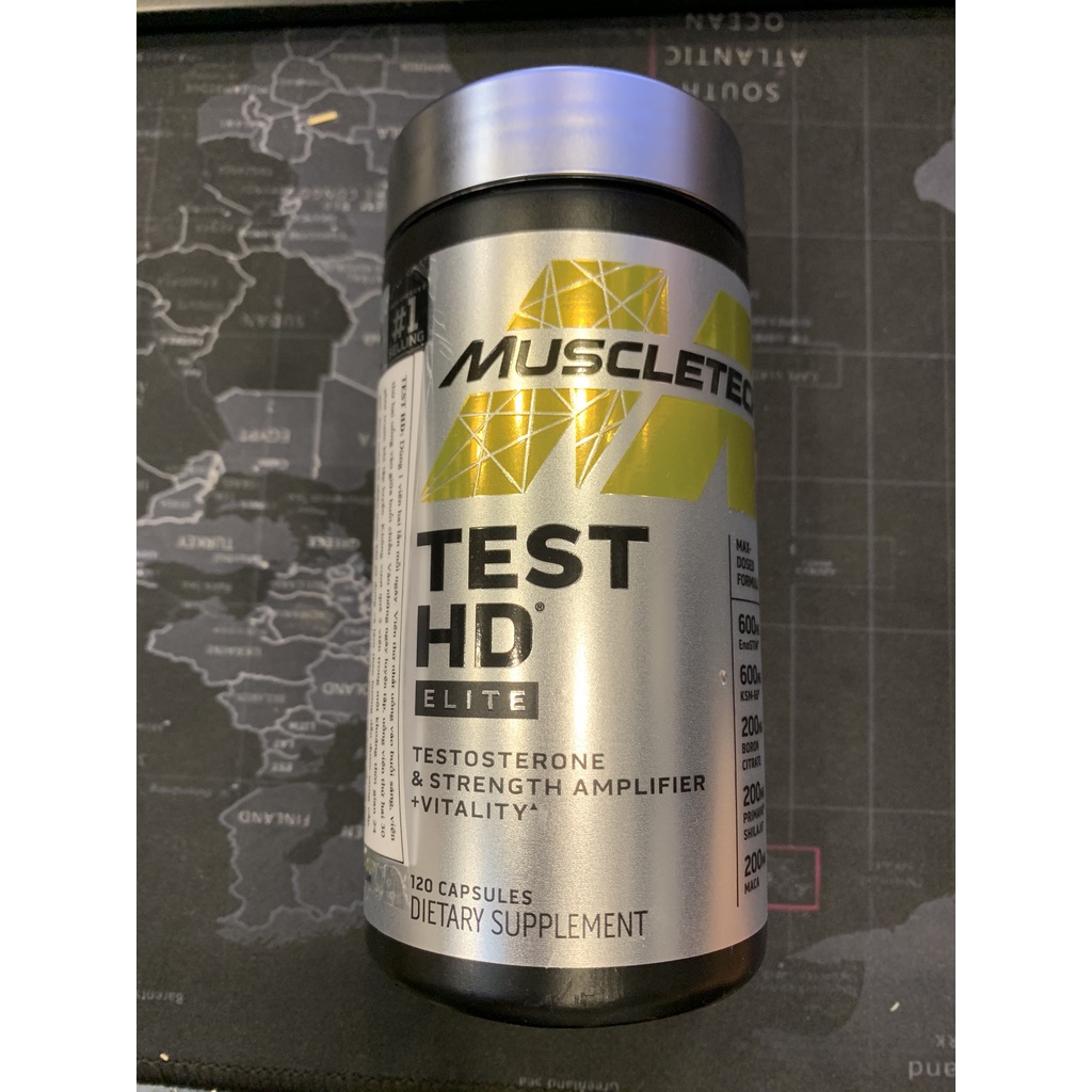 MuscleTech Test HD 120v – Thực phẩm bổ sung - Hỗ trợ tăng Hormone Nam nội sinh, tăng Cơ cho người tập luyện