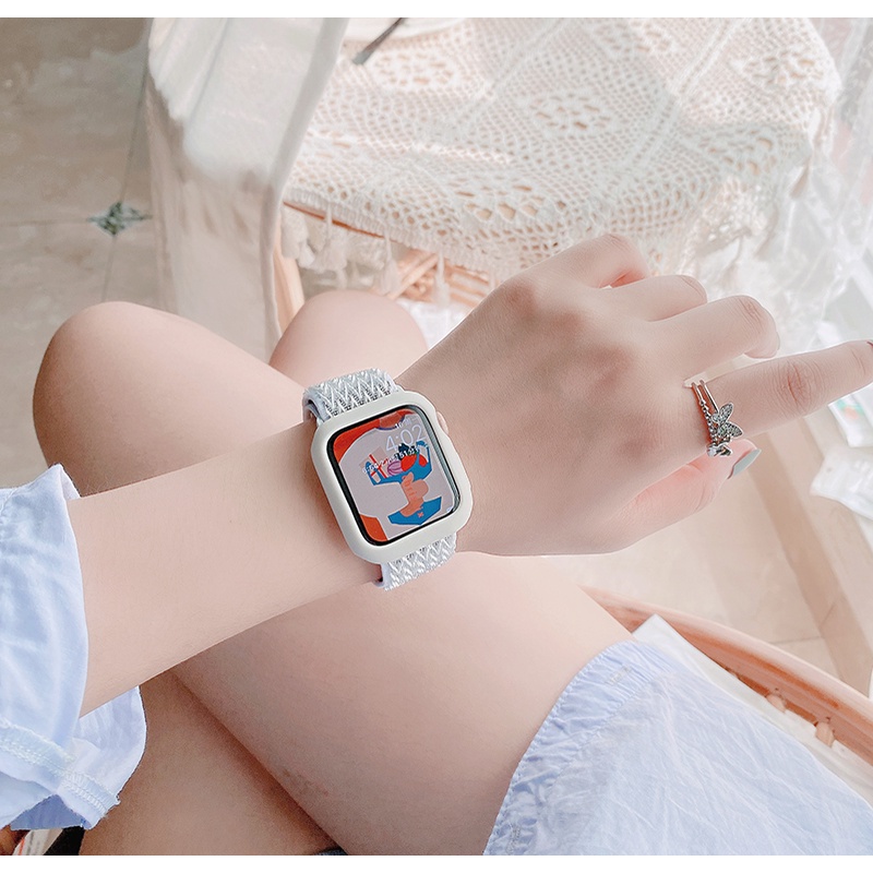 Dây đeo nylon 2 trong 1 dành cho đồng hồ thông minh Apple Watch 44mm 40mm 42mm 38mm Series 6 SE 5 4 3 2 1