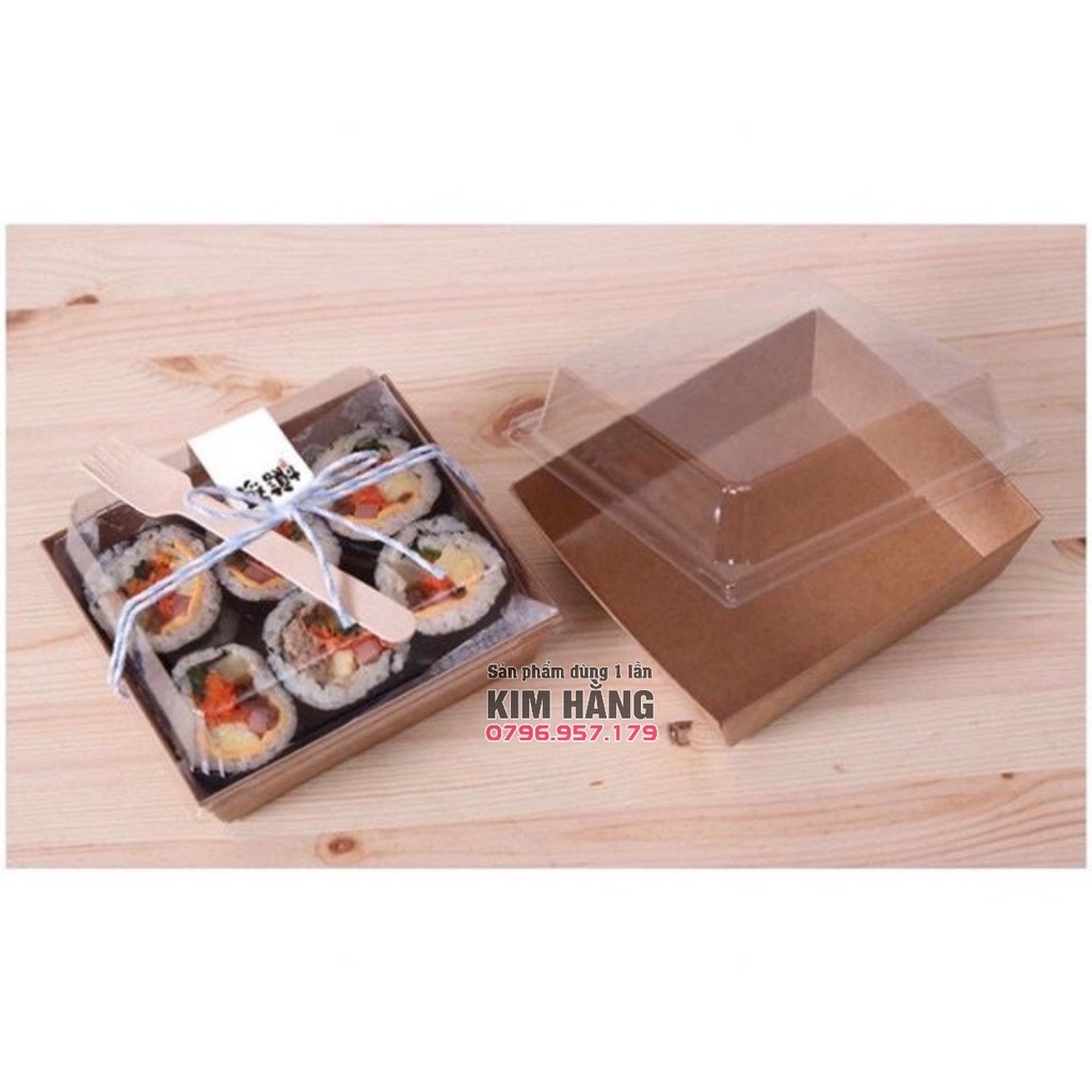 Set 50 hộp giấy kraft E1413 đựng bánh bông lan , đựng xôi , đựng plan gato,....