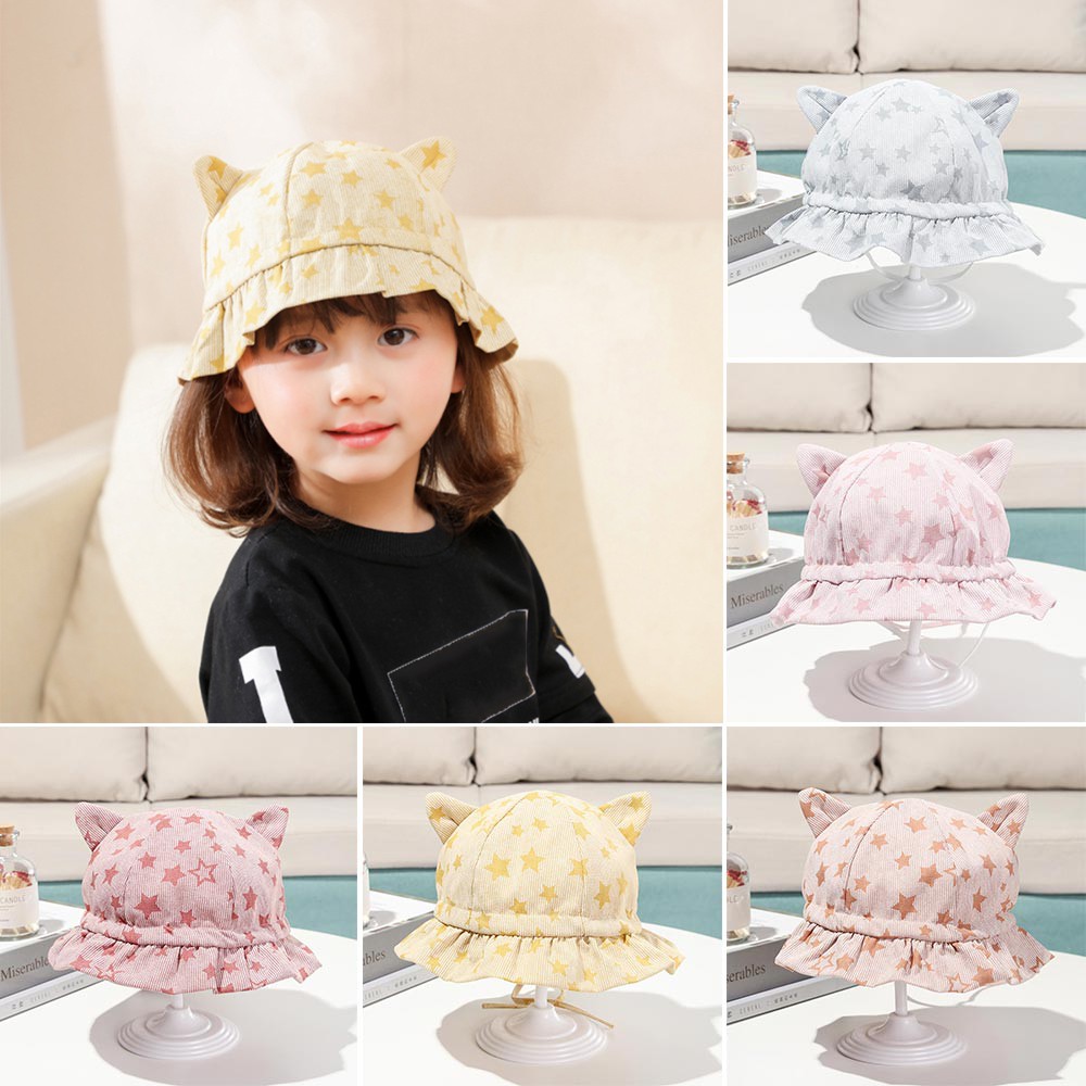 Nón Bucket Chất Cotton Thiết Kế Đáng Yêu Cho Bé