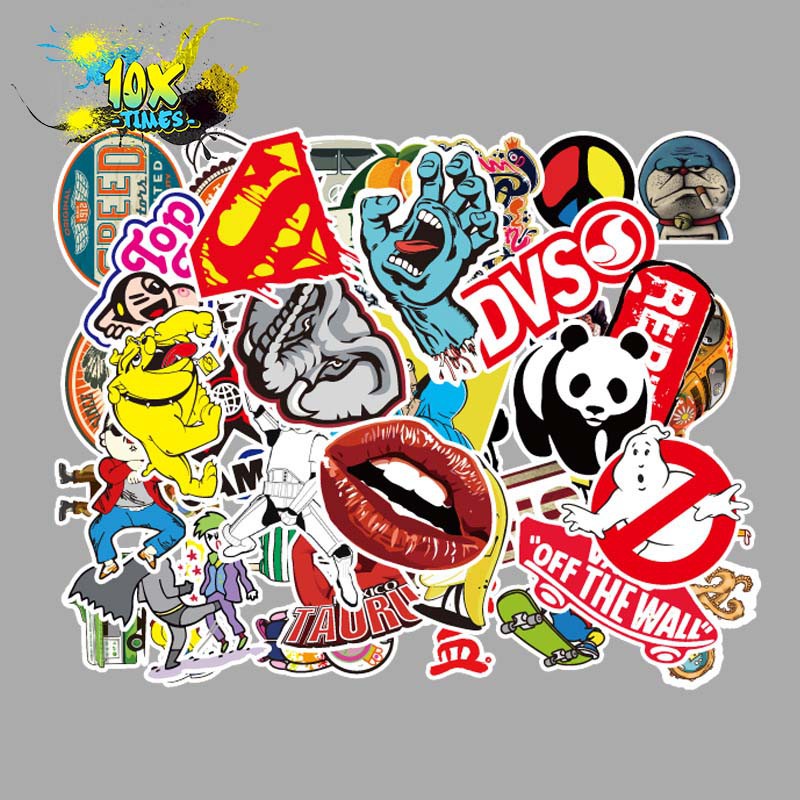 set 50 sticker mix các thương hiệu dán máy tính, điện thoại,lap top, sticker dán mũ bảo hiểm, valy phong cách
