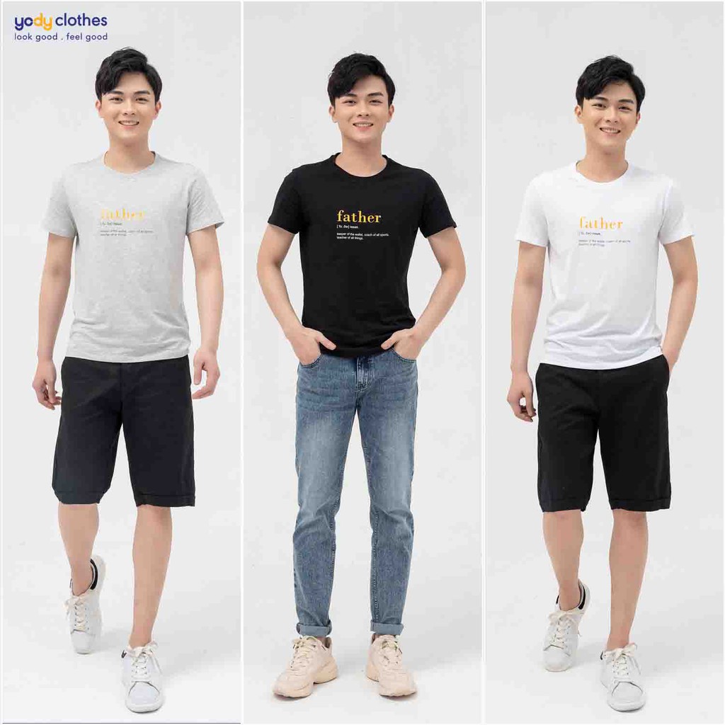 Áo thun nam YODY cotton dáng suông thoáng mát in chữ father TSM4055 | BigBuy360 - bigbuy360.vn