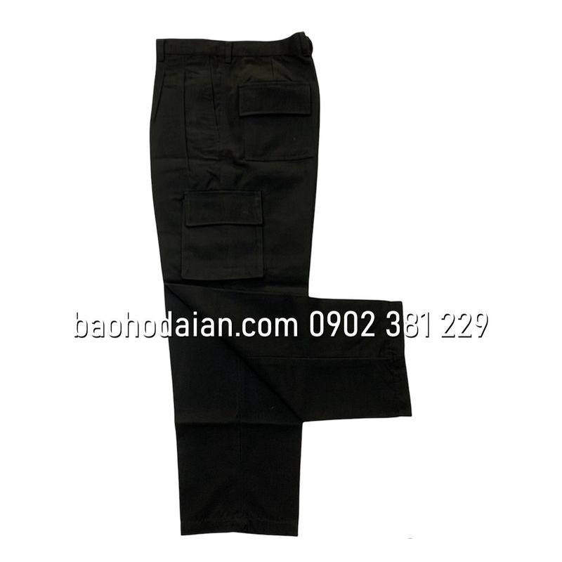 Quần bảo vệ túi hộp kaki thành công màu đen