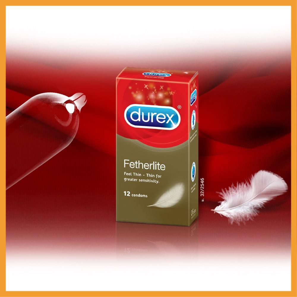 [ HÀNG CHÍNH HÃNG] Bộ 2 hộp bao cao su Durex Fetherlite 12 bao (12 cái/hộp, size 52,5mm)