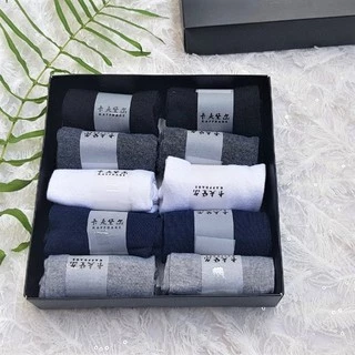 Tất hộp Nam nữ sợi tăm đẹp , thấm hút mồ hôi 2022 ( Hộp 10 đôi )