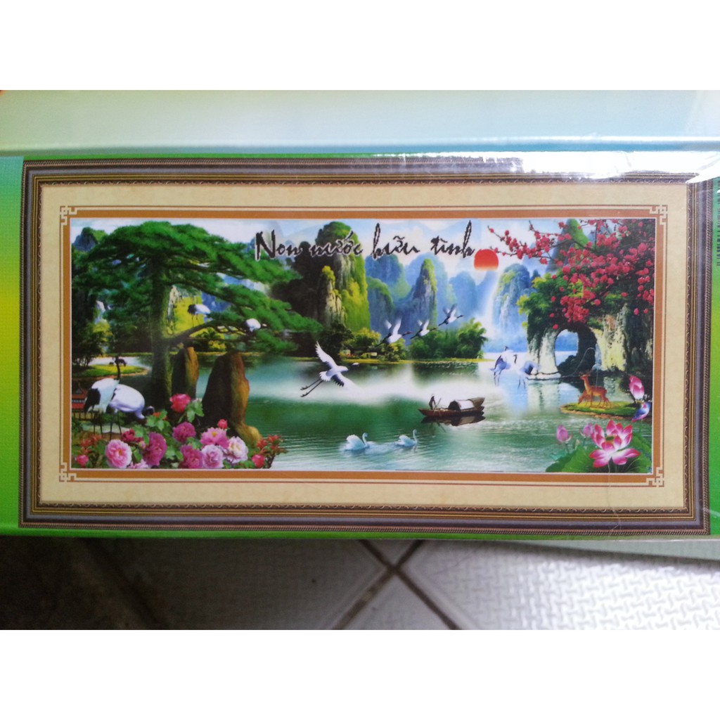 Tranh đính đá non nước hữu tình H827