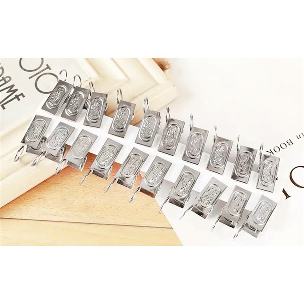 Set 20 Kẹp Phơi Quần Áo Sắt Có Móc Tròn 3cm