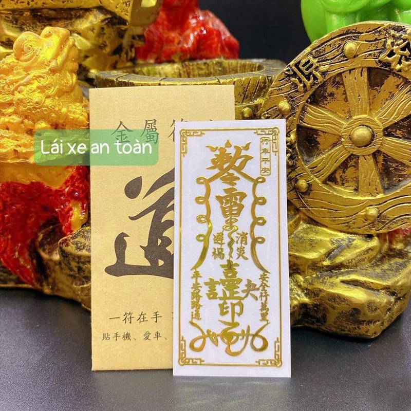 Miếng Dán Linh Phù - Tài Lộc, May Mắn,Bình An- Miếng Dán Cầu Phúc Dán Điện Thoại