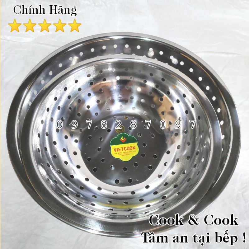 [CHÍNH HÃNG] Rổ lỗ 7 ly inox rổ inox Vietcook size 20, 22, 24, 26, 28, 30, 32, 34, 36 cm không rỉ cao cấp