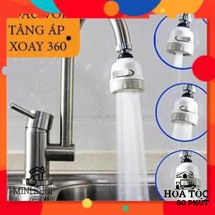 Đầu Vòi Thép Không Gỉ Nối Vòi Rửa Chén Bát Xoay 360 Độ