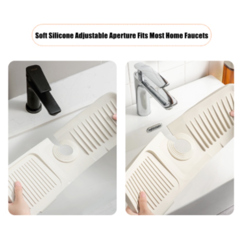 ✨Mới Nhất! ✨45*14cm Tấm silicone thấm Tấm khay đựng đồ thấm hút gắn vòi nước bồn rửa bằng silicone dành cho phòng tắm nhà bếp