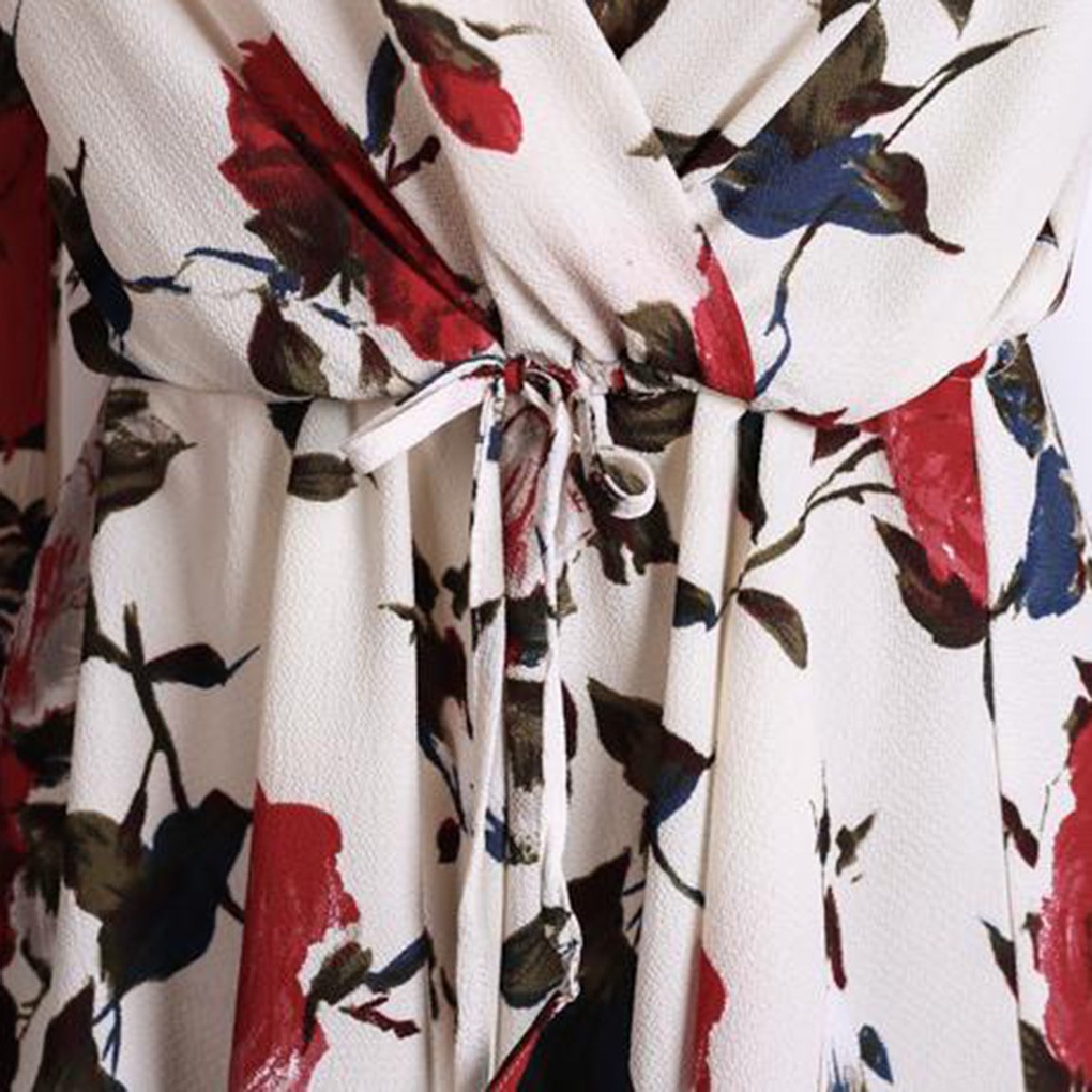 FREESHIP ĐƠN 99K_ Jumpsuit ngắn cổ chữ V tay dài họa tiết hoa thời trang cho nữ