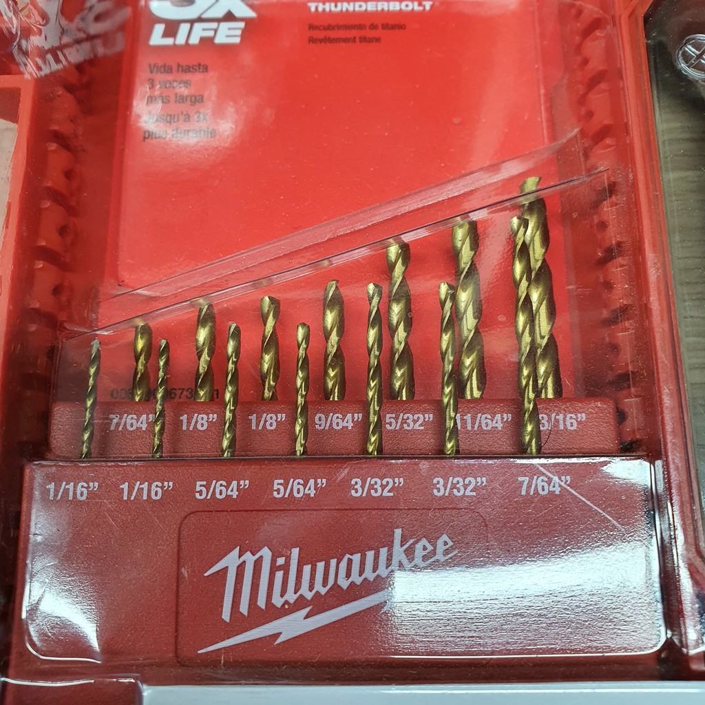 Bộ mũi khoan chân kẹp Milwaukee 48-89-1105 Thunderbolt Titanium 20 chi tiết