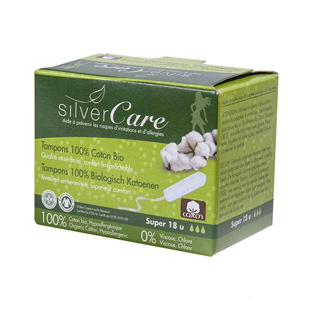 Tampon Băng vệ sinh Hữu cơ SILVERCARE có cần đẩy, không cần đẩy - Organic Tampon TPOG