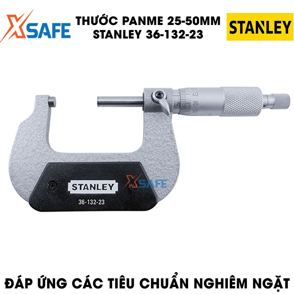 Thước panme STANLEY gia công nhôm cao cấp Thước đo Panme cơ vật liệu bền đẹp không bị gỉ sét, độ chia 0.001mm