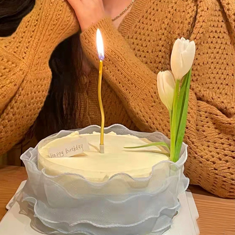 Dây Ruy Băng Trang Trí Bánh Kem Hoa Tulip Xinh Xắn