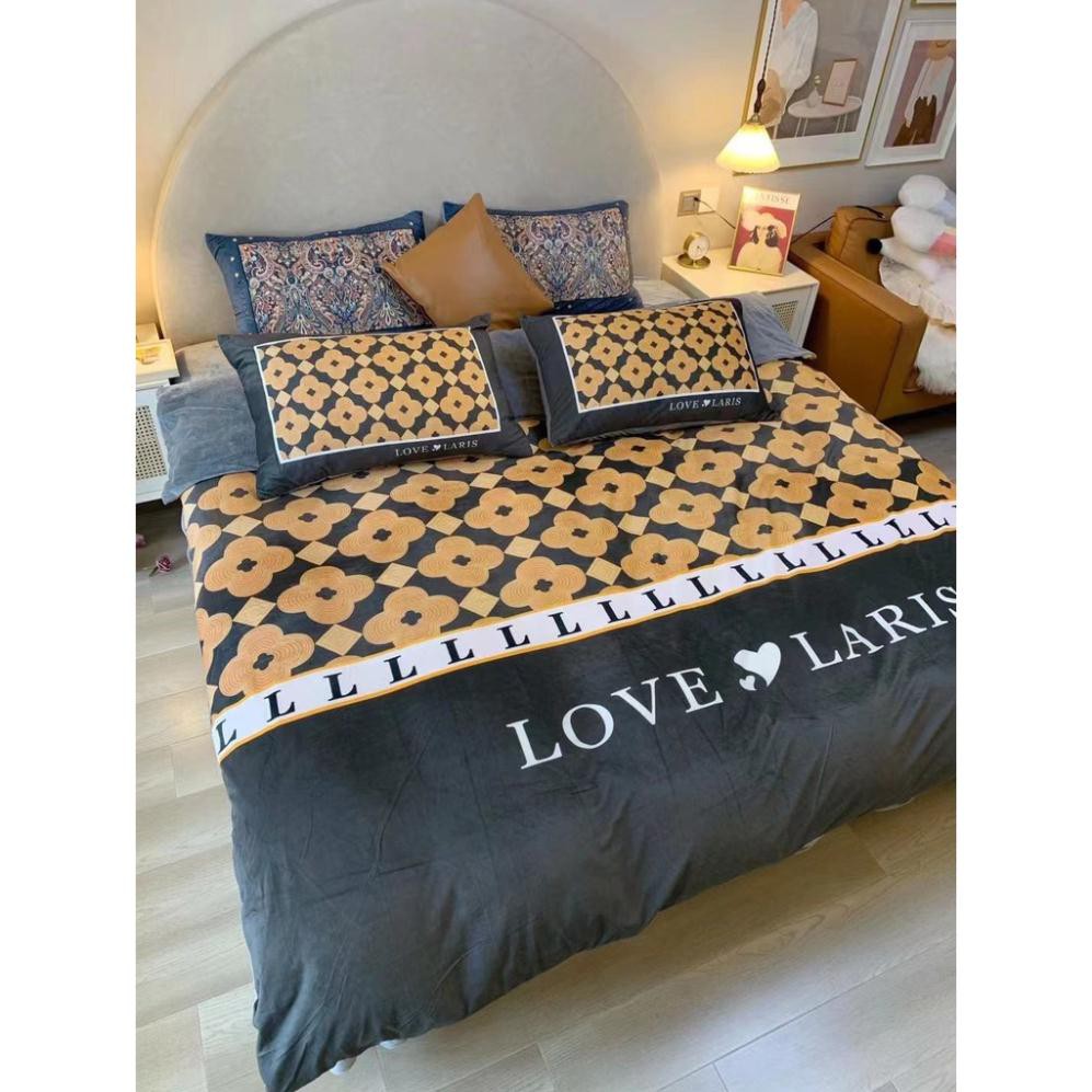 Mẫu chăn ga thương hiệu 4 món sang xịn mịn nỉ nhung mịn cao cấp hàng nhập khẩu