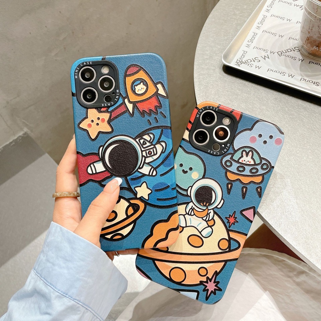 Ốp lưng iphone - Ốp iphone cạnh vuông phi hành gia 5/5s/6/6plus/6s/6s plus/6/7/7plus/8/8plus/x/xs/xs max/11/11 pro/samsu