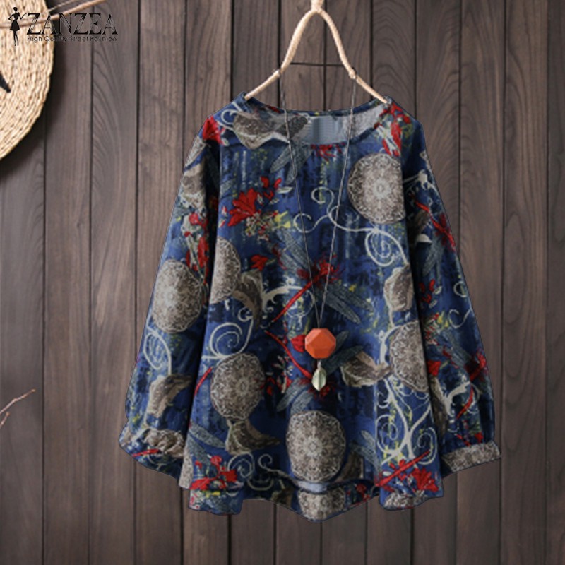 ZANZEA Áo nữ kiểu dáng retro vintage phong cách boho thời trang cá tính