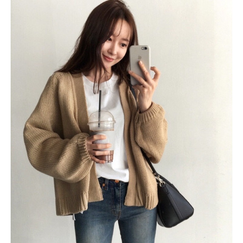 ÁO KHOÁC CARDIGAN LEN THỪNG QUẢNG CHÂU KHÔNG CÚC NỮ | BigBuy360 - bigbuy360.vn