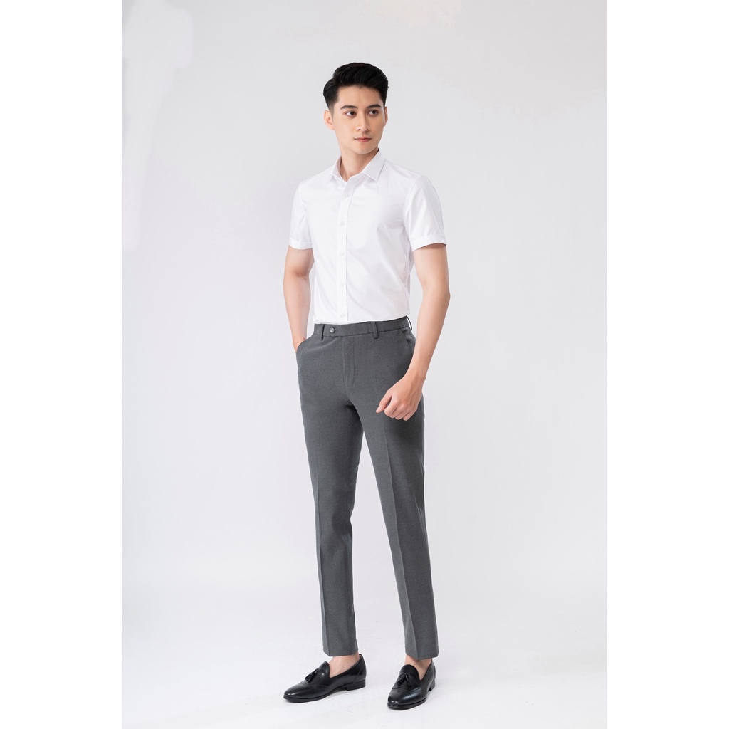 Quần âu nam HEAVEN màu đen ánh kim vải cotton cao cấp dáng slimfit trẻ trung lịch lãm QA03