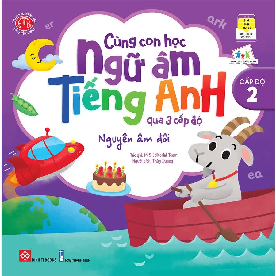 SÁCH - Cùng con học ngữ âm tiếng Anh qua 3 cấp độ - Nguyên âm đôi