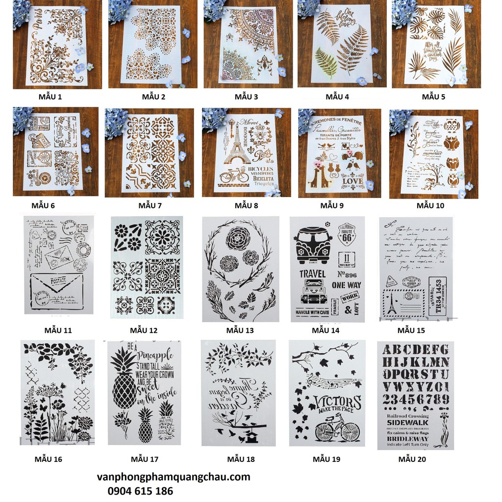 Pet Stencil - Khuôn hình trang trí (29cm x 21cm) - 01 tấm