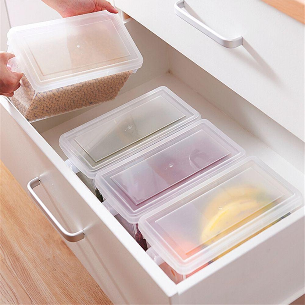 Hộp Đựng Thực Phẩm Bằng Nhựa Trong Suốt Có Tay Cầm Tiết Kiệm Không Gian Cho Tủ Lạnh