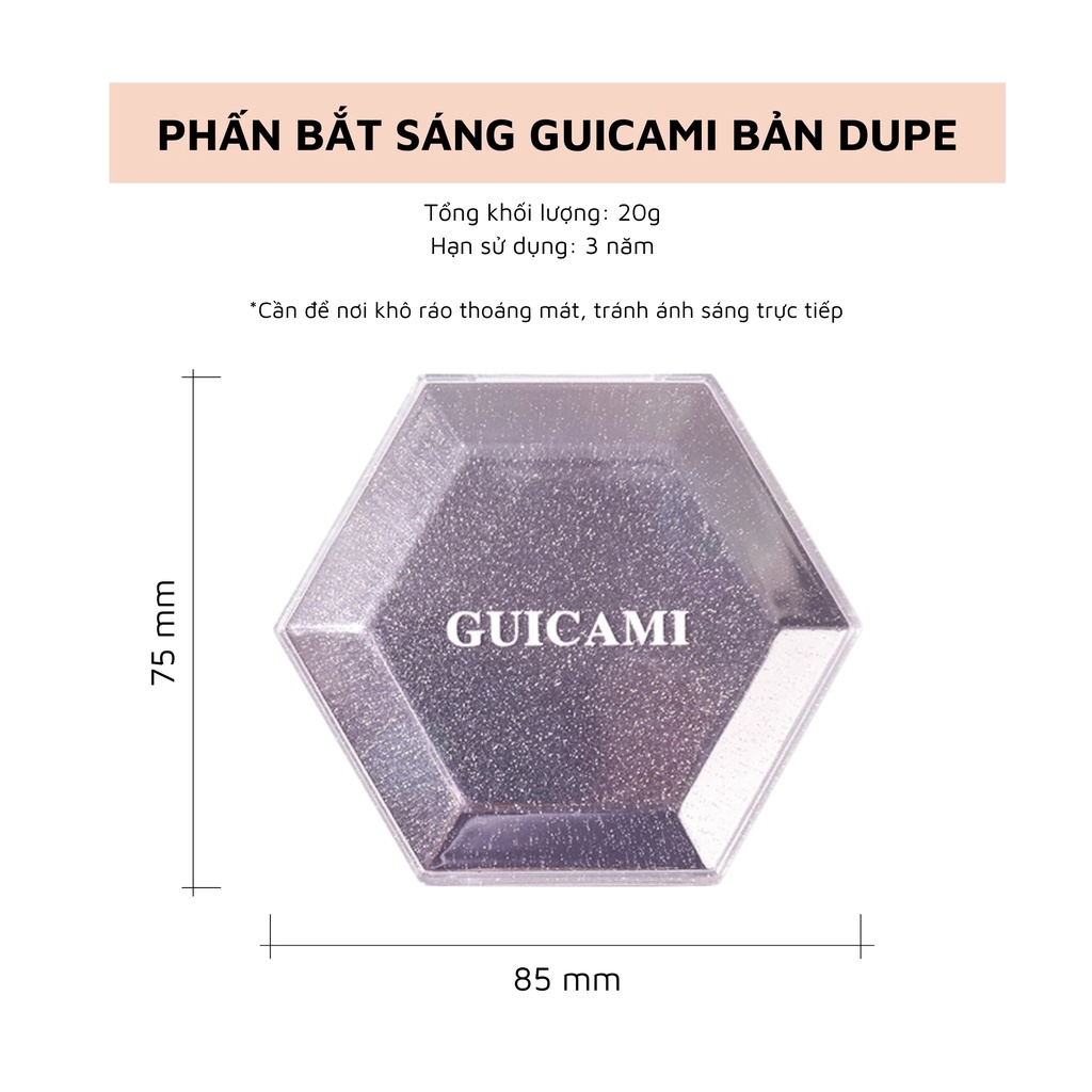Phấn phủ Bắt Sáng Guicami Bản Dupe Hoàn Hảo Của Fenty Diamond L1716 che khuyết điểm kiềm dầu