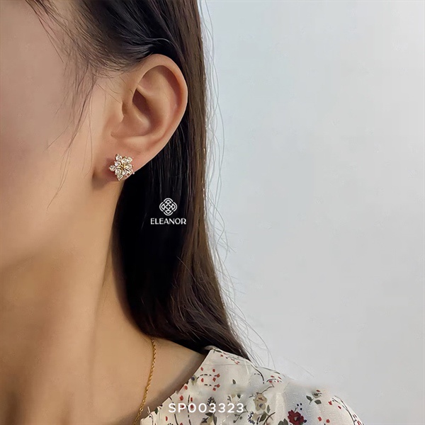 Bông tai nữ chuôi bạc 925 Eleanor Accessories khuyên tai đính đá nhỏ xinh phụ kiện trang sức thời trang sang chảnh