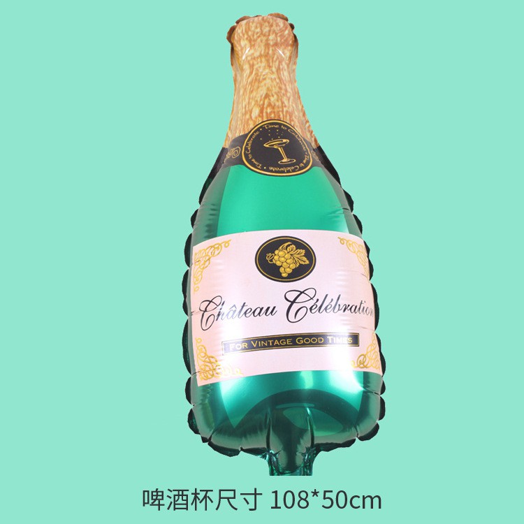 Bong bóng tráng nhôm hình ly và chai champagne size đại