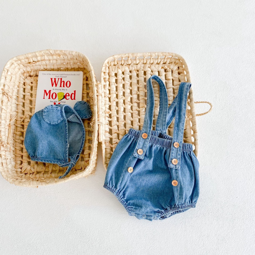 Set Đồ Mùa Thu 3 Món Gồm Áo Thun Cotton Denim Hai Dây + Áo Thun Tay Dài + Nón Phong Cách Mới 2023 Cho Bé Gái