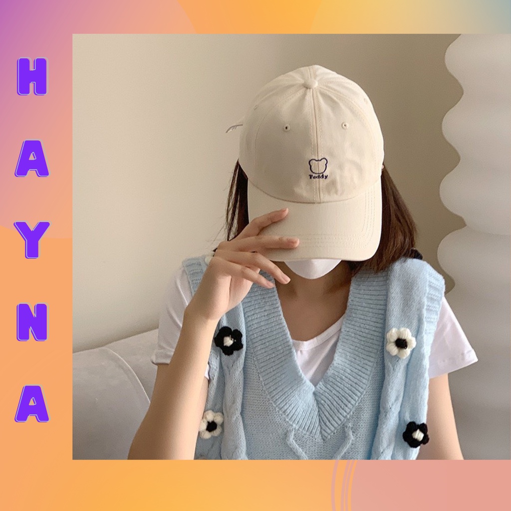 Mũ lưỡi trai, nón kết hình gấu teddy phong cách dễ dàng phối đồ năng động trẻ trung, Hayna Hats M27