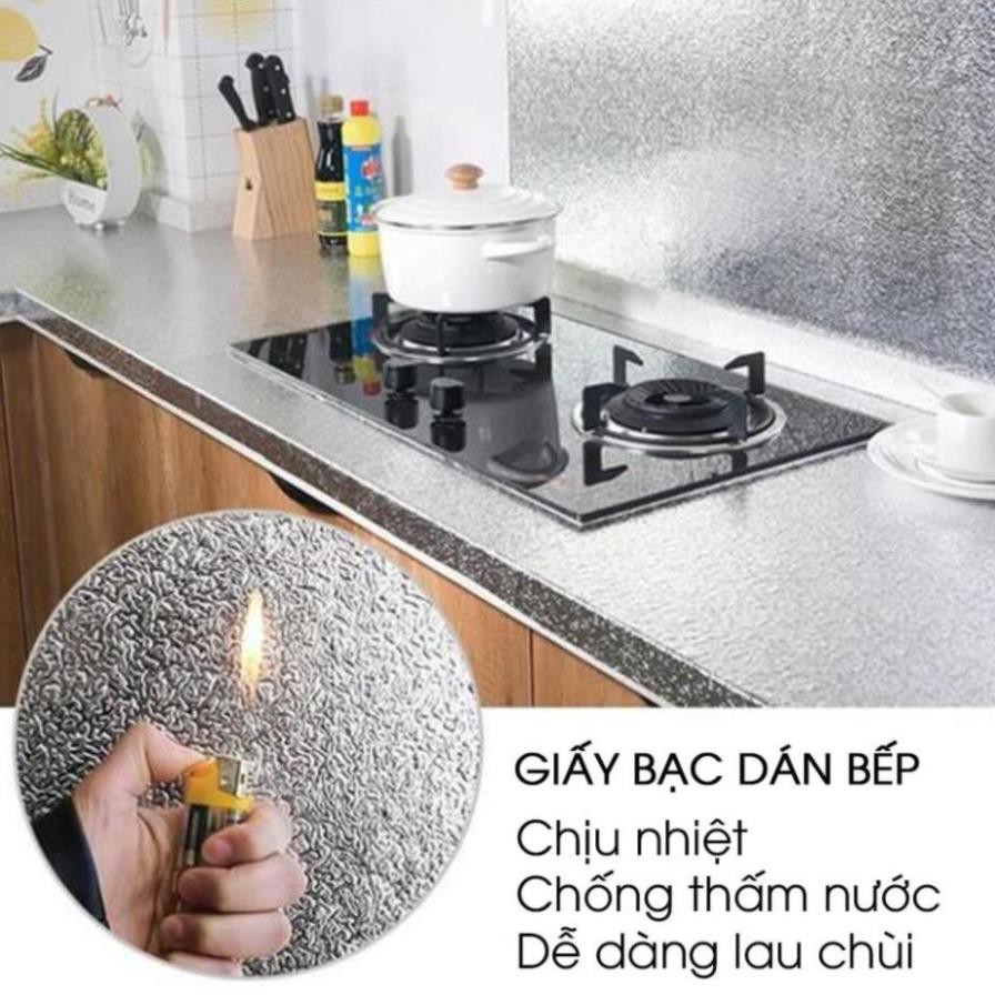 Cuộn giấy bạc dán bếp - decal dán tường nhà bếp ⚡️ cách nhiệt, chống thấm nước ⚡️ (khổ 60cm x 1m-2m-3m)