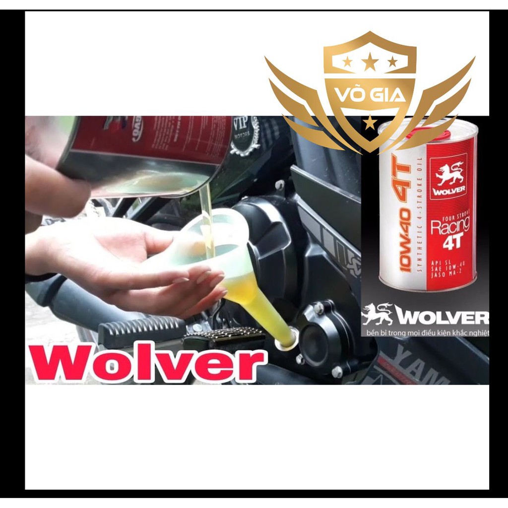 Nhớt Wolver Racing 4T 10W40 công nghệ tổng hợp, API SL,Jaso MA2 0.8L